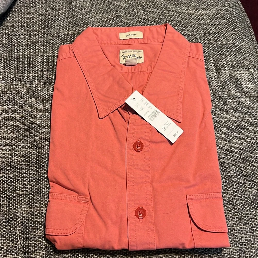 NWT J Crew Short-sleeve garment-dyed vintage twill worksheet